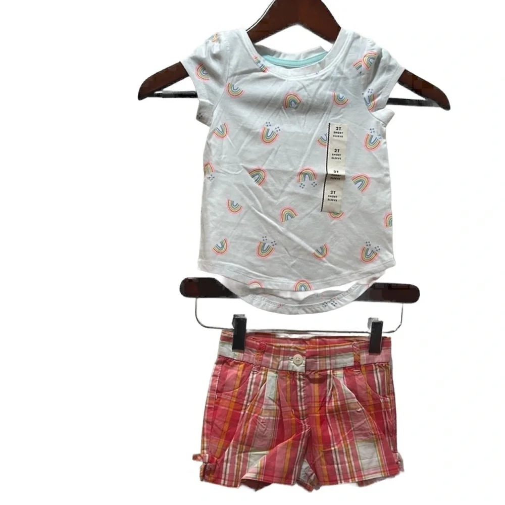 Janie and Jack & Cat & jack girls beautiful SET size 2 white pink /orange